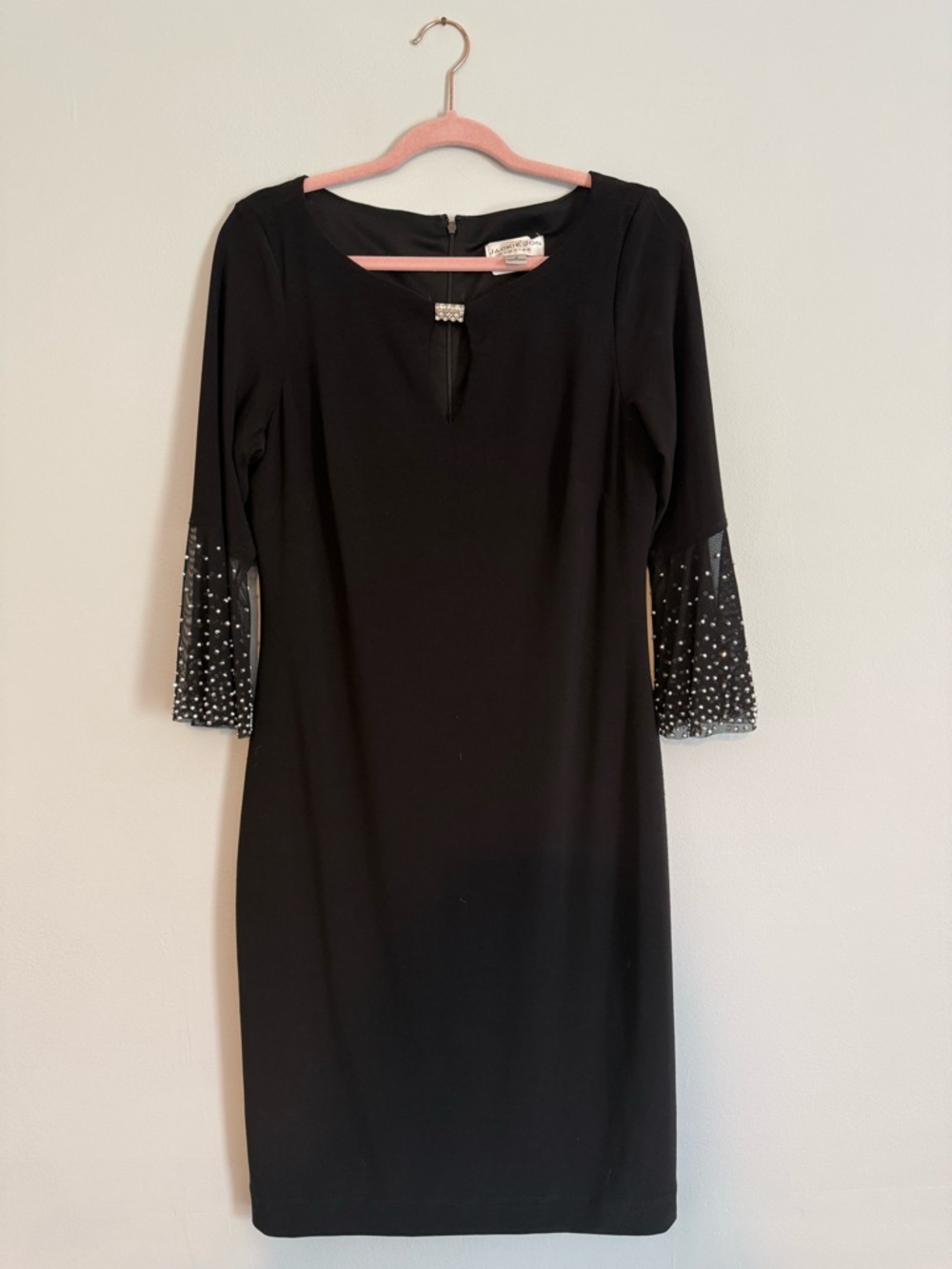 Jackie Jon New York Women's Shift Formal Evening Dress Ruffle Sleeve Size 10